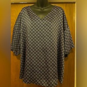 Jones New York Black and Pink Blouse